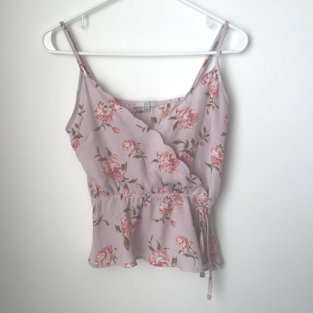 Iris Floral Pink Camisole Top Size Small